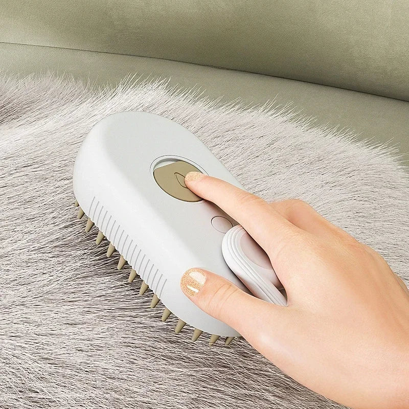 Cat Steam Brush — Water-Only Mist Groomer