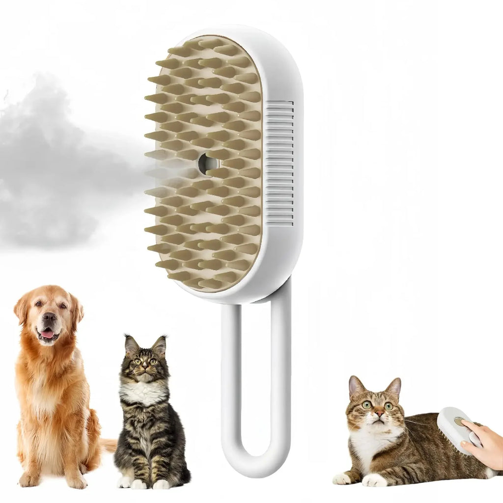 Cat Steam Brush — Water-Only Mist Groomer