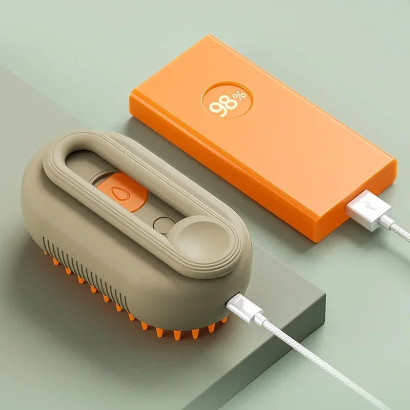 Cat Steam Brush — Water-Only Mist Groomer