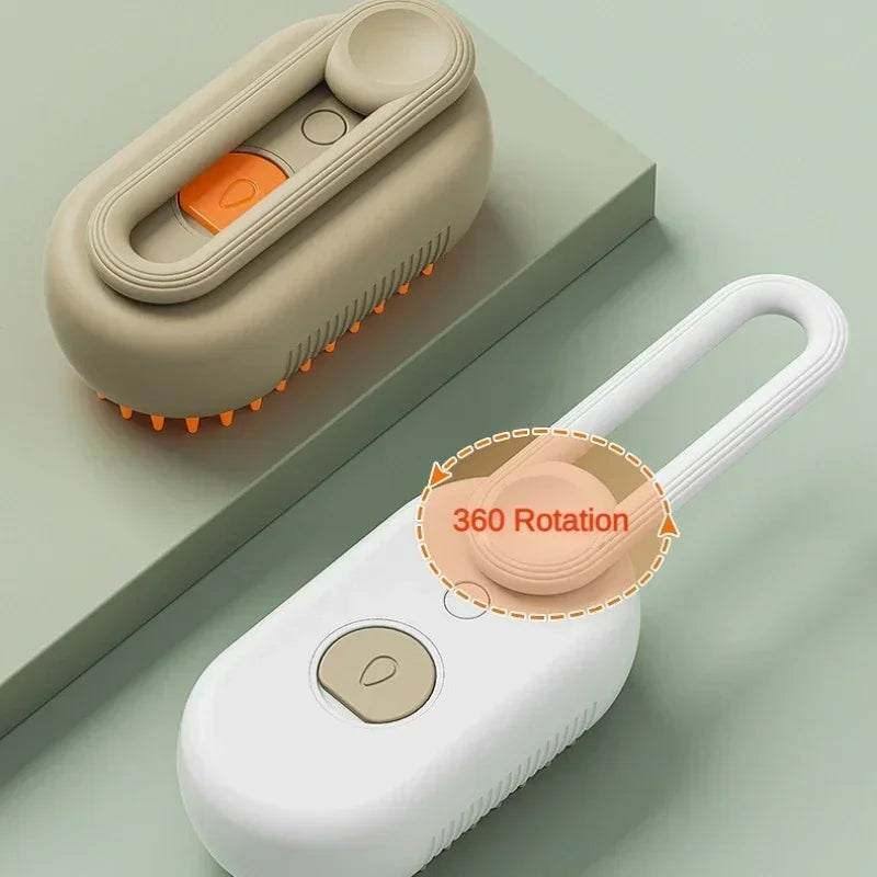 Cat Steam Brush — Water-Only Mist Groomer