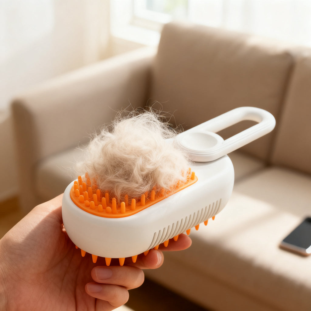Cat Steam Brush — Water-Only Mist Groomer